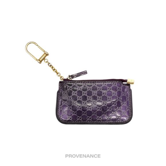 🔴 Gucci Key Pouch Cles - GG MicroGuccissima Patent Purple